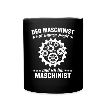 Maschinist - Tasse einfarbig - Schwarz - Vorne
