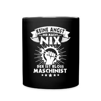 Maschinist - Tasse einfarbig - Schwarz - Vorne