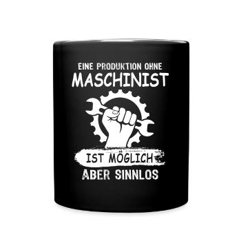 Maschinist - Tasse einfarbig - Schwarz - Vorne