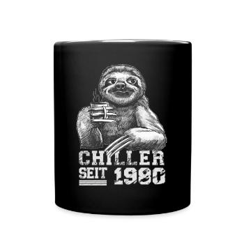 chiller geburtstag 42 jahre faultier seit 1980 - Tasse einfarbig - Schwarz - Vorne