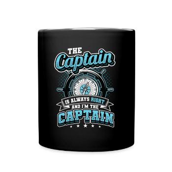 I am the captain I am always right - Full Colour Mug - black - Front