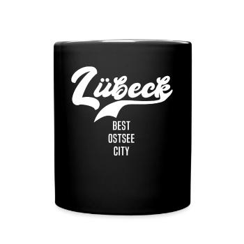 Lübeck Ostsee Sprüche Lübecker - Tasse einfarbig - Schwarz - Vorne