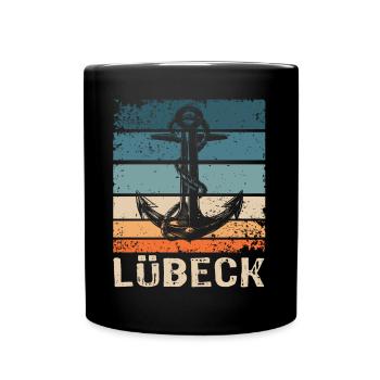 Lübeck Ostsee Sprüche Lübecker - Tasse einfarbig - Schwarz - Vorne
