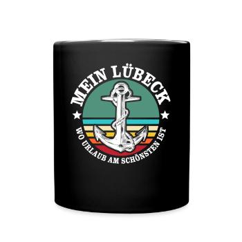 Lübeck Ostsee Sprüche Lübecker - Tasse einfarbig - Schwarz - Vorne