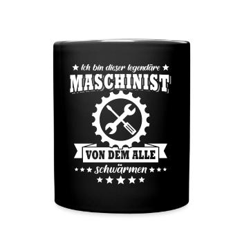 Maschinist - Tasse einfarbig - Schwarz - Vorne
