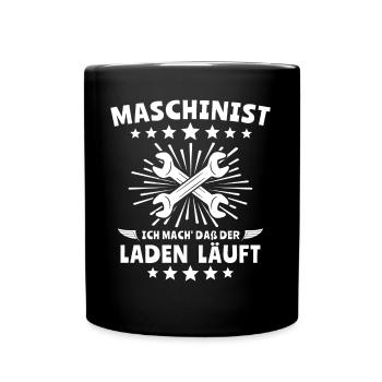 Maschinist - Tasse einfarbig - Schwarz - Vorne