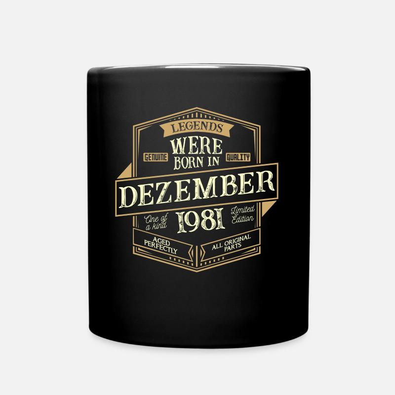 Dezember 1981 Geburtstag Mann - Tasse einfarbig - Schwarz
