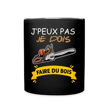 Bois Idée Cadeau Bucheron Humour - Mug uni - noir - Devant