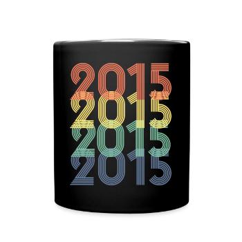 Cool Retro 2015, 8 Years Old, 8th Birthday Kids - Full Colour Mug - black - Front