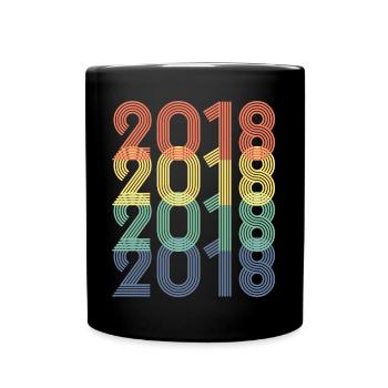 Cool Retro 2018, 5 Years Old, 5th Birthday Kids - Full Colour Mug - black - Front