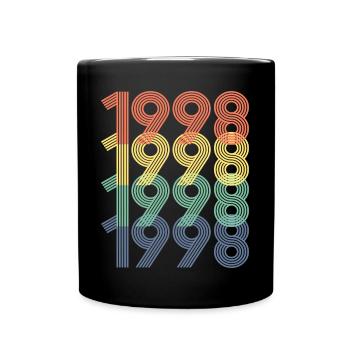 Cool Retro 1998, 24 Years Old, 24th Birthday Gift - Full Colour Mug - black - Front