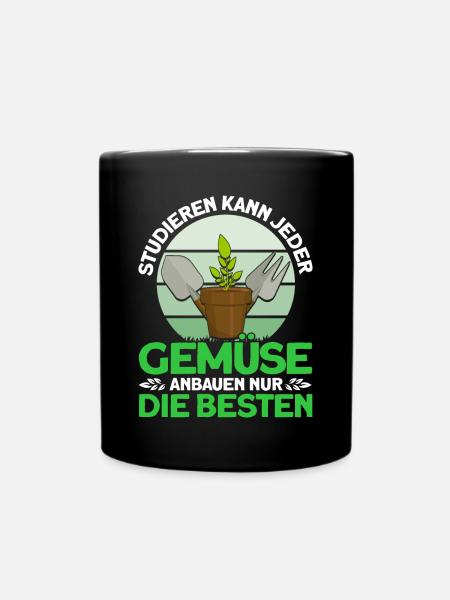 Gemüse Anbauen Die Besten Gärtner Geschenk - Tasse einfarbig - Schwarz