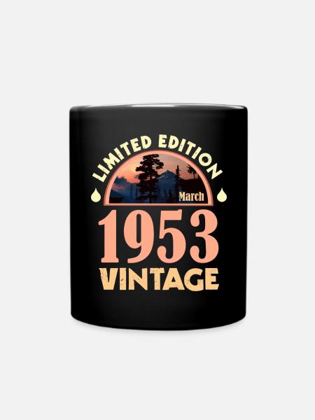 March 1953 - Birthday Present, Limited Edition - Full Colour Mug - black