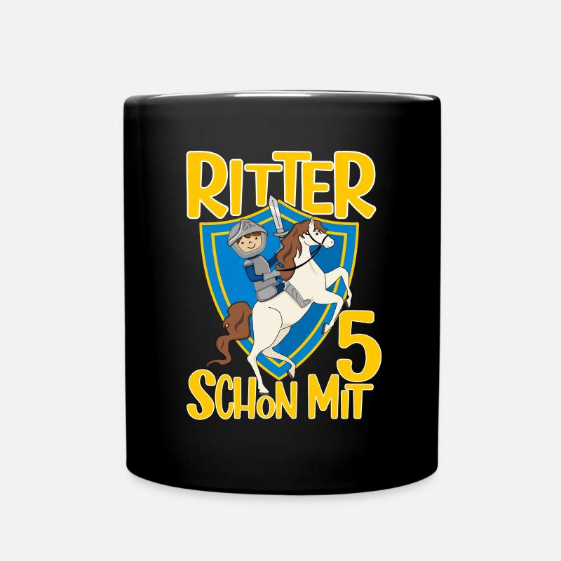 5 Jahre Jungen Ritter Geburtstagsmotiv Geschenk - Tasse einfarbig - Schwarz