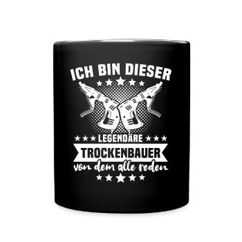 Trockenbaumonteur - Tasse einfarbig - Schwarz - Vorne