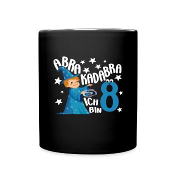 8 ans Garçon Cadeau Magicien Motif d’anniversaire - Mug uni - noir - Devant