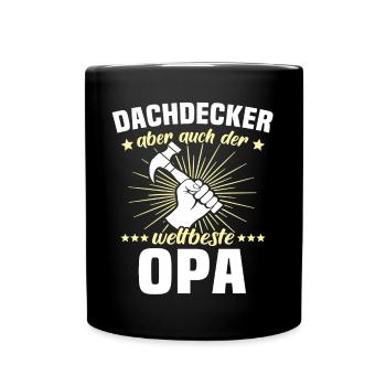 Papa Dachdecker Vater Dachdecken - Tasse einfarbig - Schwarz - Vorne