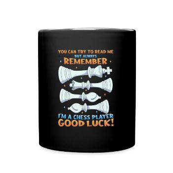 Try to read me, chess player - Full Colour Mug - black - Front
