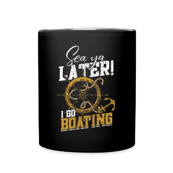 Boat Captain Boater Boat Captain Boat Shirt - Full Colour Mug - black - Front