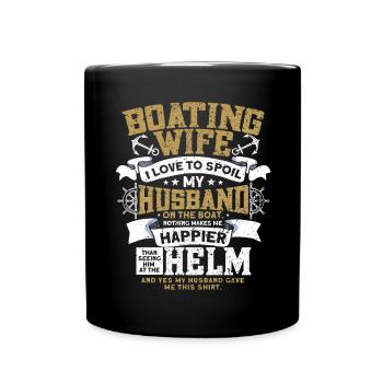 Boat Captain Boater Boat Captain Boat Shirt - Full Colour Mug - black - Front