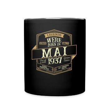 Mai 1937 Geburtstag Mann - Tasse einfarbig - Schwarz - Vorne