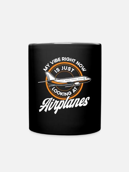 Cadeau d’atterrissage d’avion de pilote d’avion d’avion - Mug uni - noir