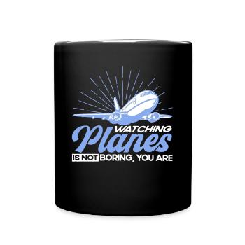 Flugzeug Pilot Flugzeuge Flugzeug Landung Geschenk - Tasse einfarbig - Schwarz - Vorne