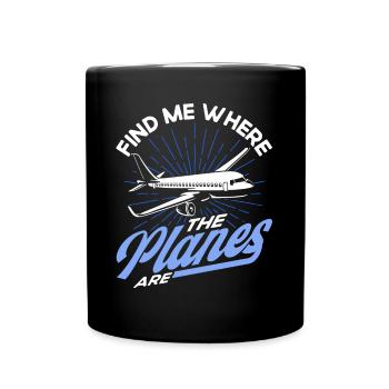 Flugzeug Pilot Flugzeuge Flugzeug Landung Geschenk - Tasse einfarbig - Schwarz - Vorne