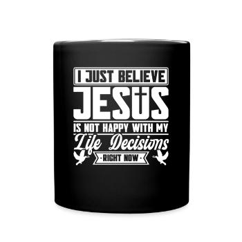Jesus Bible Christian Religious Church Gift - Full Colour Mug - black - Front
