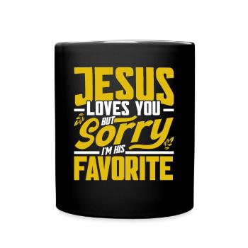 Jesus Bible Christian Religious Church Gift - Full Colour Mug - black - Front