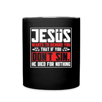 Jesus Bible Christian Religious Church Gift - Full Colour Mug - black - Front