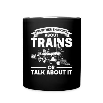 Modellbahn Zug Lokomotiven Geschenk - Tasse einfarbig - Schwarz - Vorne