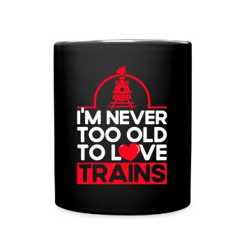 Modellbahn Zug Lokomotiven Geschenk - Tasse einfarbig - Schwarz - Vorne