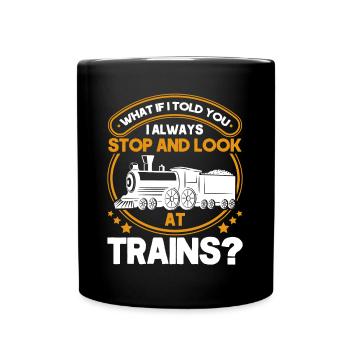 Modellbahn Zug Lokomotiven Geschenk - Tasse einfarbig - Schwarz - Vorne