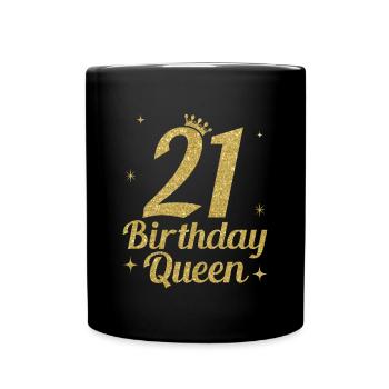 Birthday Queen 21 - Full Colour Mug - black - Front