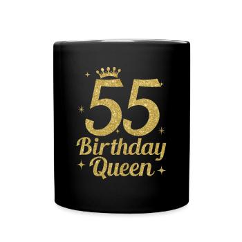 Anniversaire Reine 55 - Mug uni - noir - Devant
