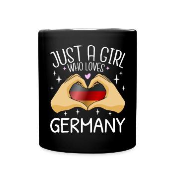 Germany Flag German Flag Just a Girl Heart - Full Colour Mug - black - Front
