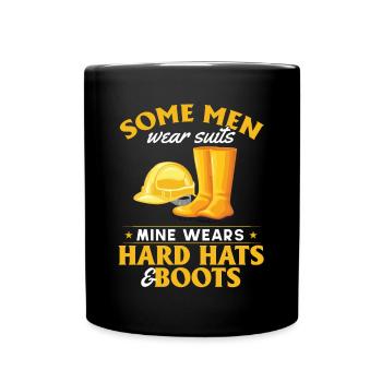 Bauarbeiter Männer Tragen Anzug Meiner Bauhelm - Tasse einfarbig - Schwarz - Vorne