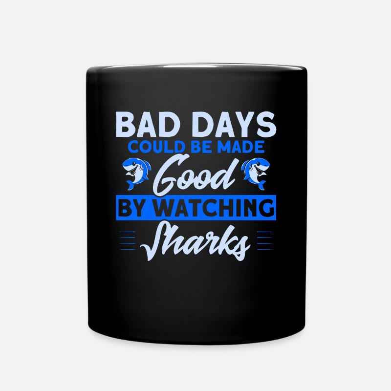 Haie Hai Liebhaber Haifisch Geschenk - Tasse einfarbig - Schwarz