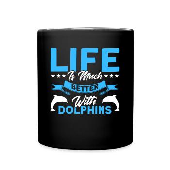 Dolphin Dolphin Lover Animal Dolphins Gift - Full Colour Mug - black - Front