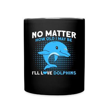 Dolphin Dolphin Lover Animal Dolphins Gift - Full Colour Mug - black - Front