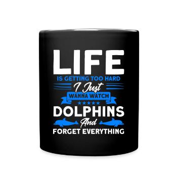Dolphin Dolphin Lover Animal Dolphins Gift - Full Colour Mug - black - Front