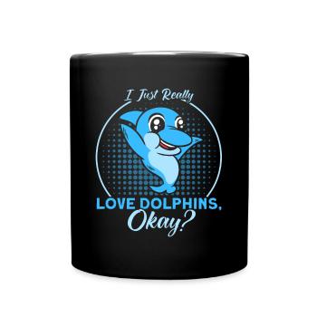 Dolphin Dolphin Lover Animal Dolphins Gift - Full Colour Mug - black - Front