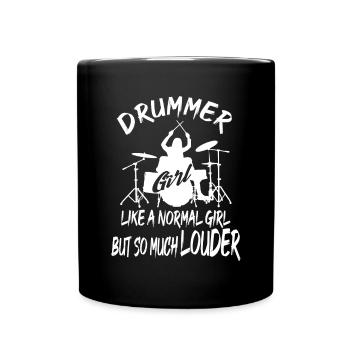 Idée cadeau Drummer Girl But Tellement plus fort pour les batteurs - Mug uni - noir - Devant