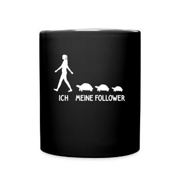 Ich Meine Follower Schildkröte Zoo Reptilien - Tasse einfarbig - Schwarz - Vorne