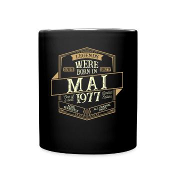Mai 1977 Geburtstag Mann - Tasse einfarbig - Schwarz - Vorne