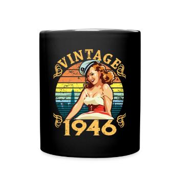 Retro Pin-up Girl Vintage 1946, 76 Years Old - Full Colour Mug - black - Front