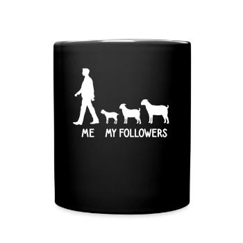 I My Followers Goats Shepherd Breeder Farmer - Full Colour Mug - black - Front