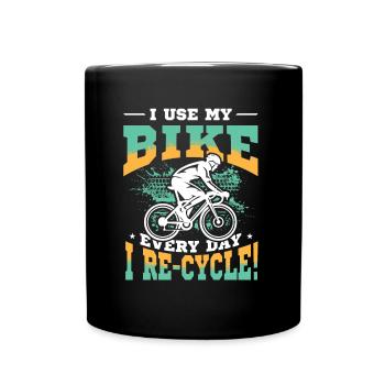 J’utilise mon vélo tous les jours où je fais du vélo, du vélo. - Mug uni - noir - Devant