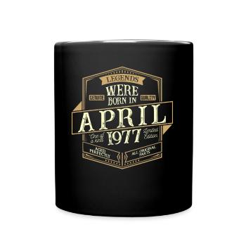 April 1977 Geburtstag Mann - Tasse einfarbig - Schwarz - Vorne